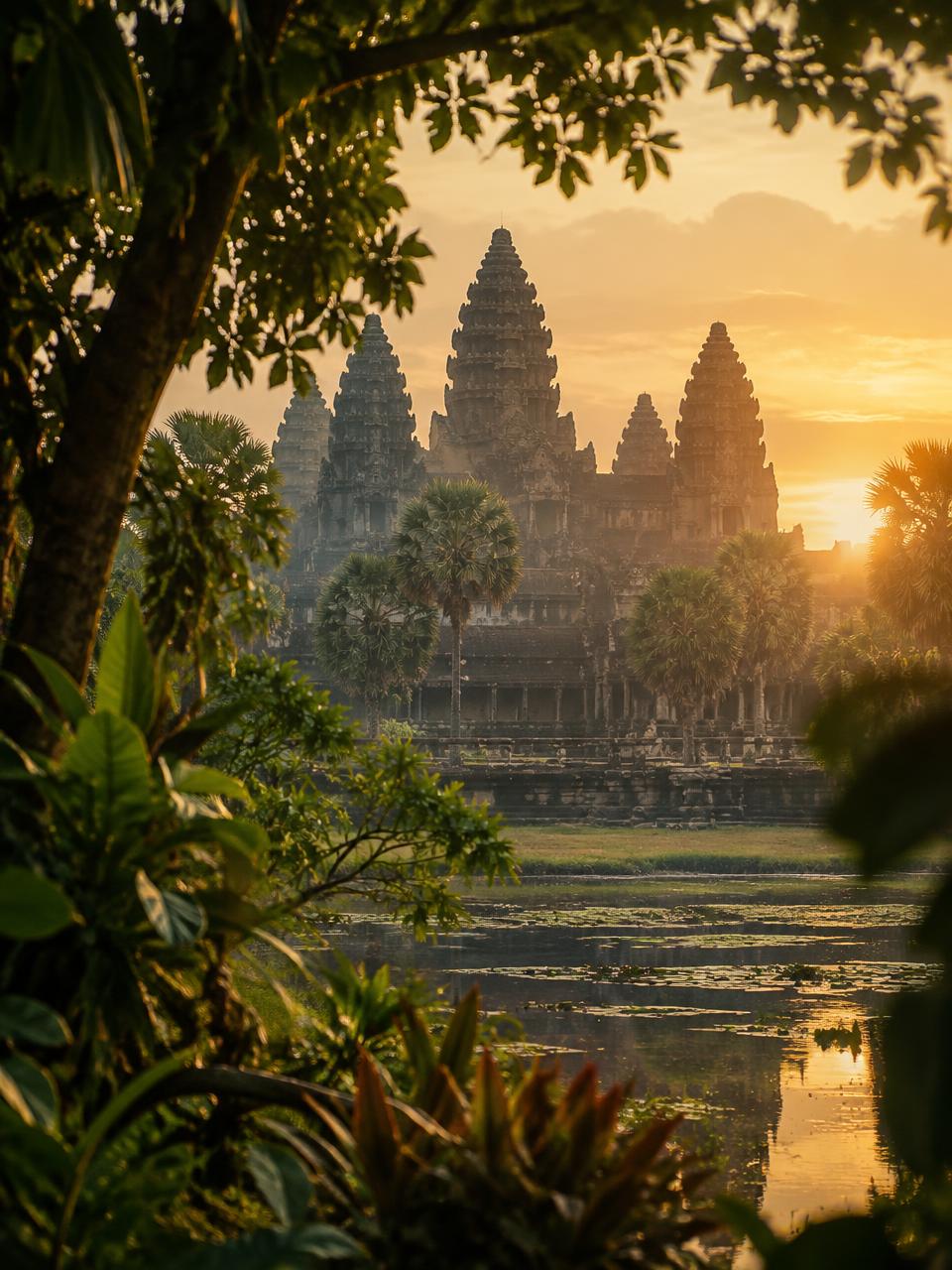 Morning light among the temples of Angkor